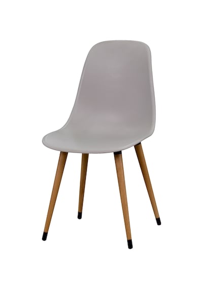 Vilinze Eames Naturel Ahşap Ayak Plastik Gri Sandalye Eames-beyaz Gri - Naturel