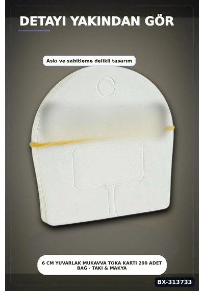Bay 6 Cm Yuvarlak Mukavva Toka Kartı 200 Adet Bağ - Takı & Makyaj Düzenleyici Bx-313733 Najmaddin Diğer