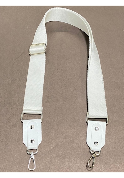 Karantuhafiye Derili Palaska Askı / Polyester Palaska Askı / Palaska Sap / Polyester Çanta Sapı Beyaz Beyaz