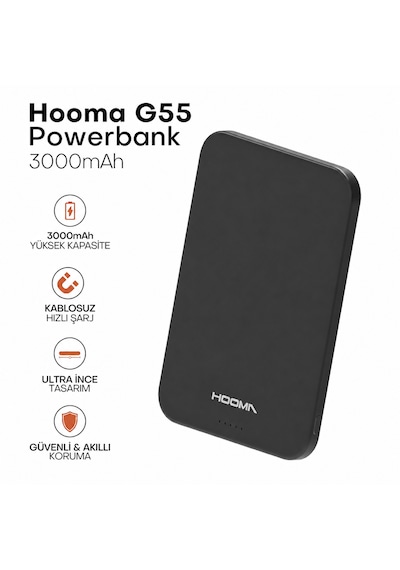 Hooma Magpulse 3 Slim 3000 Mah Powerbank Siyah Hooma