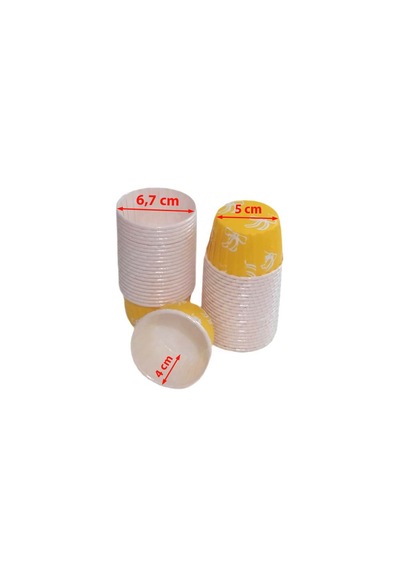100 Adet Fiyonklu Sarı Büyük Boy Pet Kapsül Cupcake Muffin Kek Vb. Kalıbı (Ebat: 6,7 Cm X 4 Cm X 5 Cm)