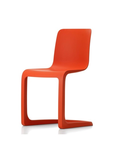 Vitra Evo - C Klasik Sandalye, Modern Yorum, Mat Yüzey, Ergonomik Tasarım, Geri Dönüştürülmüş Malzeme Kırmızı