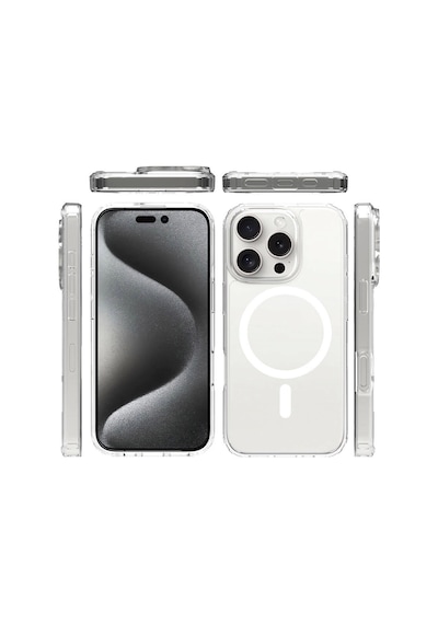 Apple Uyumlu iPhone 16 Pro Max Kılıf Magsafe Şarj Özellikli Şeffaf Sert Pc Redclick Embos Kapak