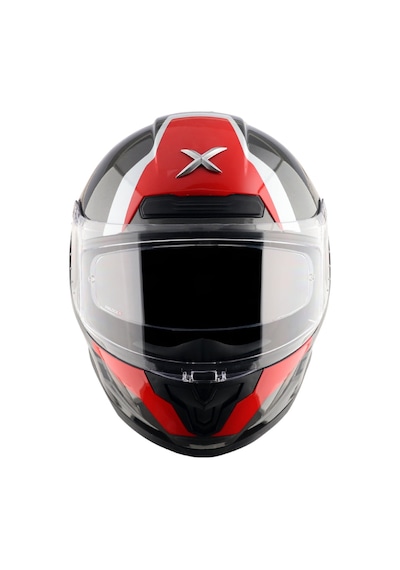 Axor Saber Spark Dull Ece 22.06 Kapalı Kask Beyaz - Kırmızı - Siyah