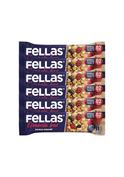Kırmızı Meyveli Granola Bar 23gr X6