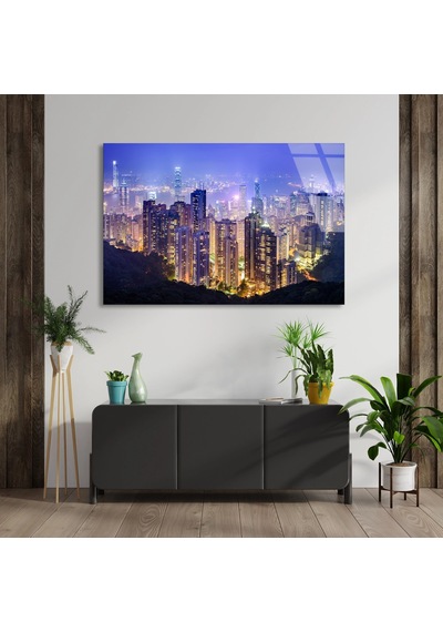 Gece Metropol - Cam Tablo - Deg1348 125 X 80 Cm