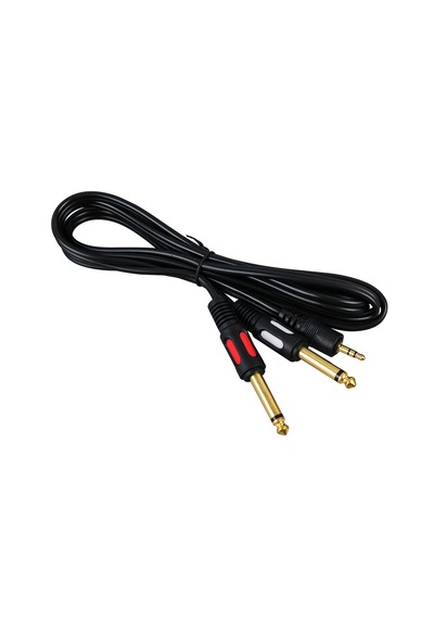 1.5 Metre 3.5mm Stereo Aux To 2x 6.3mm Mono Çivi Enstrüman Kablosu Erkek