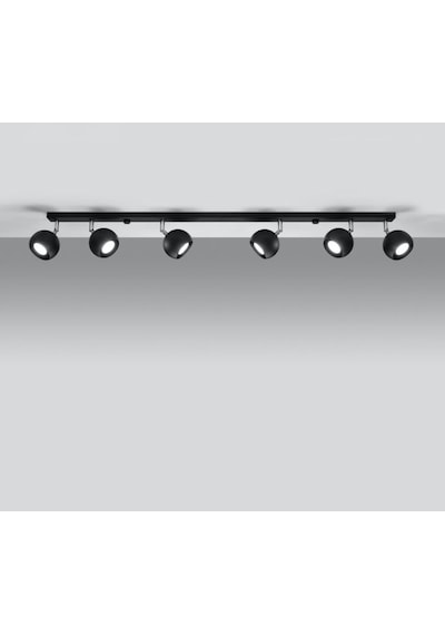 Rsylight Retro Siyah 180 Derece Hareketli Modern Spor 4 Lü Led Spot Avize Günışığı Ampullü 120 Cm Siyah