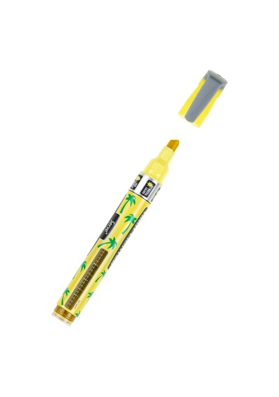 Lıkıt Kalem Desenli Pastel Sarı