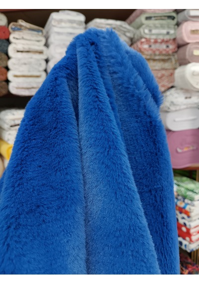 Toskana Peluş Kumaş Saks Mavisi