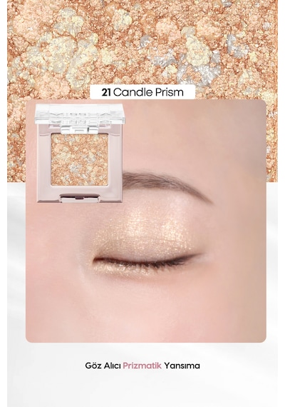 Topaklanmayan, El Yapımı Glitter Far Modern Shadow Glitter Prism No.21 Candle Prism 21