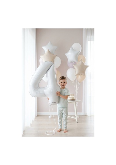 Beyaz 32 İnç Rakam 4 Folyo Balon 4 Yaş Doğum Günü Konsepti Sayı Balonu Helyum Uyumlu Parti Dekorasyon Süsleme Çok Renkli