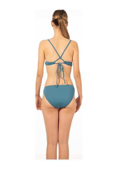 Estiva Kadın Bantlı İp Askılı Kaplı Bikini Takımı - Turkuaz Çok Renkli