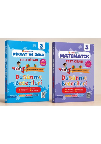 Altın Nokta Yayınları 3. Sınıf Altın Beyin Dikkat Ve Zeka Kitabı İle Matematik Test Kitabı Seti 2 Kitap