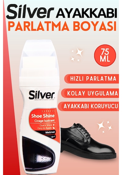 Silver Siyah Ayakkabı Bakım Ve Parlatma Likit Boya 75 Ml