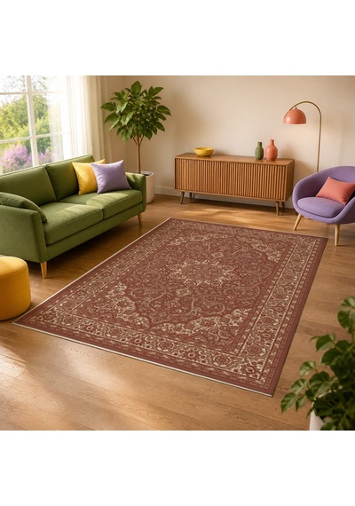 Kartela Halı Aven Halı Jüt Taban Dokuma Halı Bordo - 200 X 300 Cm