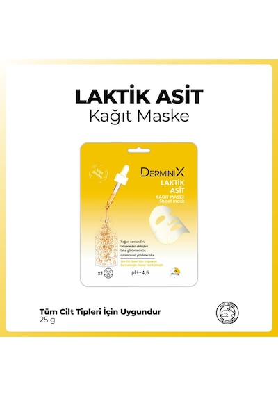 Yüz Bakim Maskesi & Laktik Asit Kağıt Maske 1 Adet