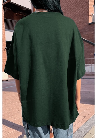 Uyguntarz Unisex Suppose Pre Baskılı Oversize Tshirt Yeşil