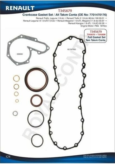 ROYAL T345679 ROYAL ALT TAKIM CONTA SKT KEÇELİ KNG-MASTER-MGN 1.9