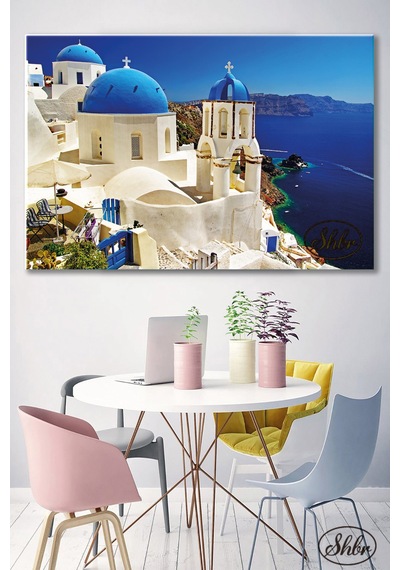 Tekli, Yatay, Kanvas, Dekoratif, Duvar, Tablosu , Yunan Adaları, Santorini, Yunanistan,