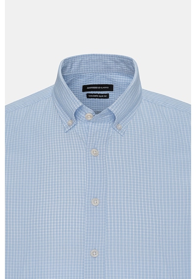 AC&Co / Altınyıldız Classics Erkek Beyaz - Mavi Comfort Fit Rahat Kesim Düğmeli Yaka Pamuklu Kareli Gömlek Beyaz - Mavi AC&Co / Altınyıldız Classics Erkek Beyaz - Mavi Comfort Fit Rahat Kesim Düğmeli Yaka Pamuklu Kareli Gömlek Beyaz - Mavi