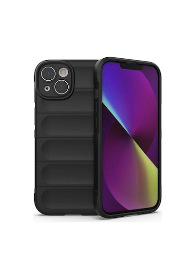 Apple Uyumlu iPhone 14 Kılıf Esnek Tpu Oyuklu Arka Yüzey Tasarımlı Redclick Etnik Silikon Kapak - Siyah