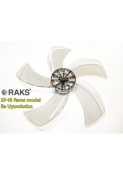 Raks Sf 16 Faros Modele Uyumlu Vantilatör Pervanesi 16inç 5 Kanat 38cm Füme Renk Pls