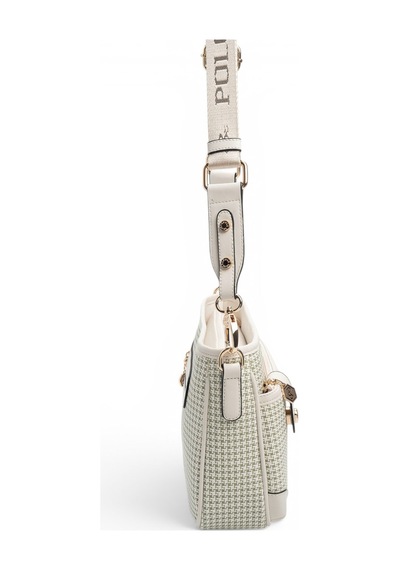 Silver & Polo Silver Polo Yeşil - Kemik Kaz Ayağı Ekose Kadın Çapraz Çanta Sp1160