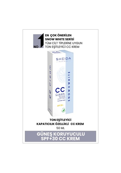 Sheida Snow White CC Krem SPF30+ 50 ML