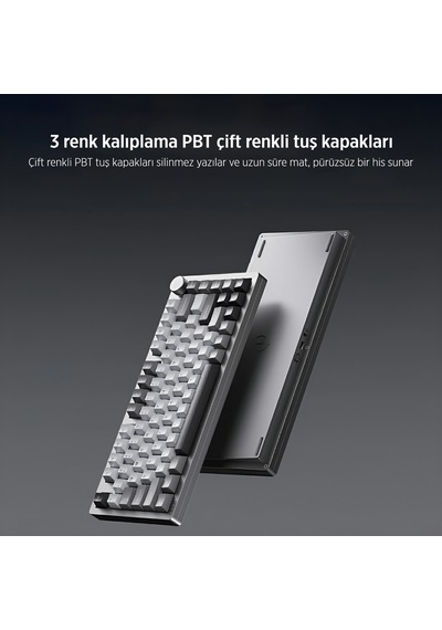 Philips Evnia Spk8618dtrh Hotswap Makrolu 3 Modlu Metal Gaming Oyuncu Klavyesi Gri