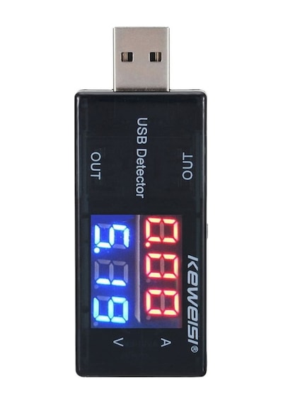 Çift Usb Çıkışlı Voltmetre Ampermetre Akım Voltaj Izleyici Şarj Kws-10va