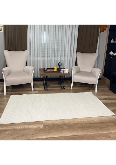 Hoom Rugs Nova 1123 Krem Mikrofiber Modern Dokuma Halı Krem