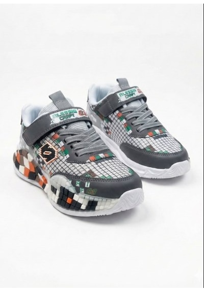 Nstil Günlük Unisex Çocuk Spor Ayakkabı Sneaker Cırtlı Rahat Hafif Konforlu Dayanıklı 02-03 Füme