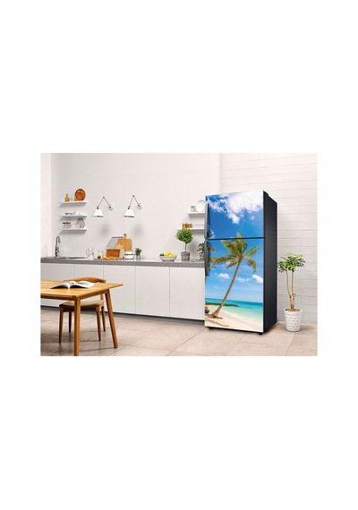 Tropikal Sahil Ve Palmiye Buzdolabı Kaplama Sticker Kendinden Yapışkanlı Folyo 75x200 Cm