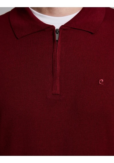 Pierre Cardin Bordro Slim Fit Fermuarlı Polo Yaka Basic Triko Kazak 50333917-vr014 Bordo Pierre Cardin Bordro Slim Fit Fermuarlı Polo Yaka Basic Triko Kazak 50333917-vr014 Bordo