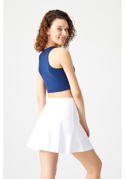 Los Ojos Beyaz 2 Katmanlı Pileli Tenis Eteği - Spor Etek Tennis Skirt2 Beyaz