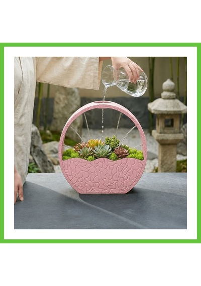 Bezos 3d Baskı Self-watering Planter - Kendi Kendini Sulayan Saksı-pembe Dmc