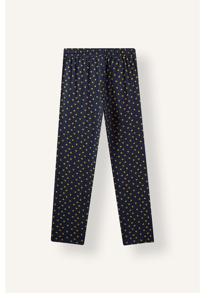 Defacto %100 Pamuk Desenli Regular Fit Düz Paça Pijama Altı I8257ax26aunv135 Lacivert-nv135