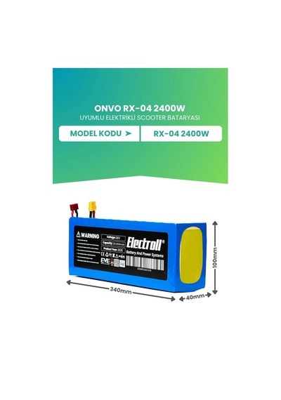 Onvo Rx-04 2400w Batarya Ultra Yüksek Kapasite 52v 30.000mah Elektrikli Scooter Bataryası Çok Renkli