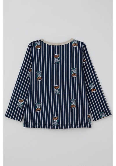 Breeze Erkek Bebek Pijama Takımı Sevimli Ayıcık Figürlü 9 Ay-3 Yaş, Lacivert Lacivert
