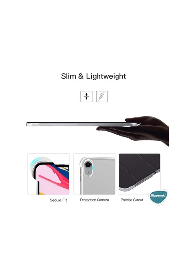 Apple İpad 10.nesil 10.9 İçin Kılıf A2696-a2757-a2777 Slim Translucent Back Smart Cover Mor İpad 10.nesil 10.9 İle Uyumlu Kılıf - Mor