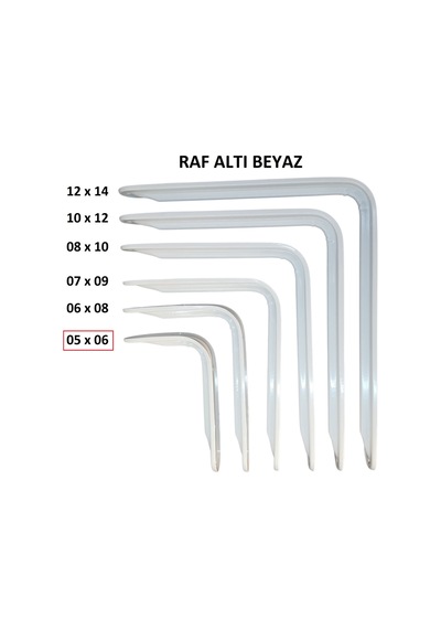 Metal Boyalı Lüx Beyaz Raf Altı 5x6 - (2 Adet)