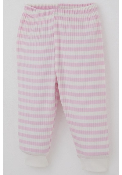 Breeze Kız Bebek Pijama Takımı Omuzdan Patlı Kendinden Desenli 4 Ay-1 Yaş, Pembe