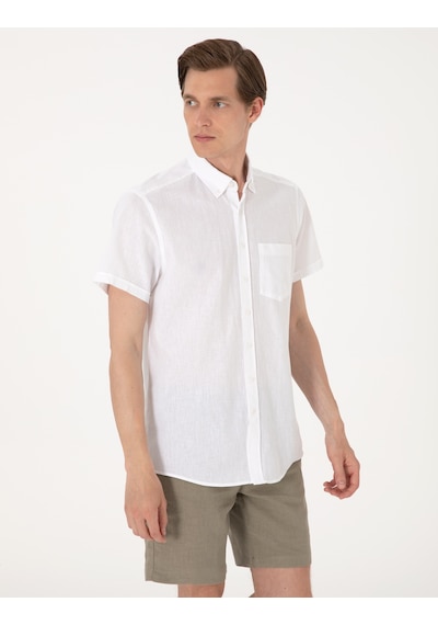 Pierre Cardin Erkek Beyaz Gömlek Kısa Kollu 50303287-vr013 Beyaz
