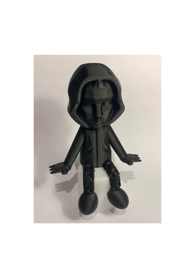 Siyah Eklemli 1 Adet Mini Yönetici Front Man Squid Game Front Man Figürü Squid Game Biblo 10 Cm