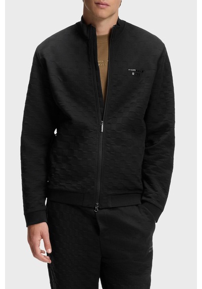 Boss Pamuklu Dik Yaka Fermuarlı Regular Fit Sweat Erkek Sweat 50569955 001 Siyah