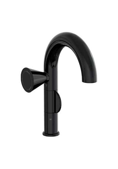 VitrA Liquid A4275539 Sol Kumandalı Lavabo Bataryası Parlak Siyah
