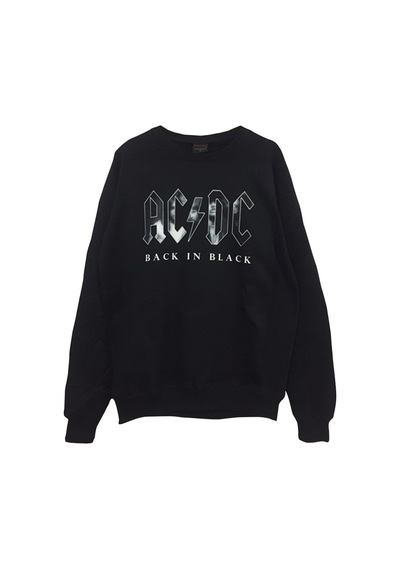 Omg Baskılı Sweatshirt Siyah