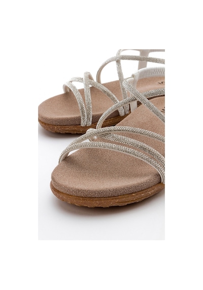 Luvishoes Ever Beyaz Taşlı Kadın Sandalet Beyaz