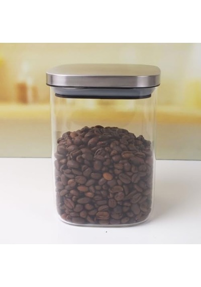 700ml Sızdırmaz Vakumlu Metal Kapaklı Borosilikat Cam Kavanoz Hava Geçirmez & Dayanıklı Gıda Saklama Kabı 10cm X 13cm 7009